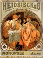 Heidsieck et Co 1901 Art Nouveau tchèque Alphonse Mucha